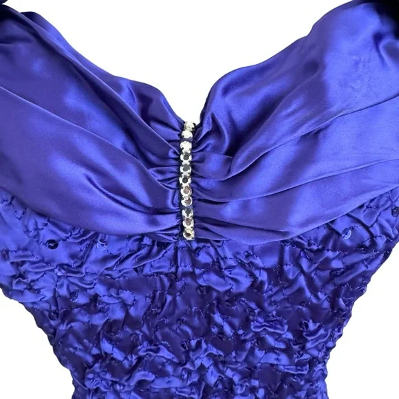 Vintage 80s Zum Zum Sequin Rhinestone Fun Party Cocktail Dress Puff Sleeve XS - Picture 2 of 11